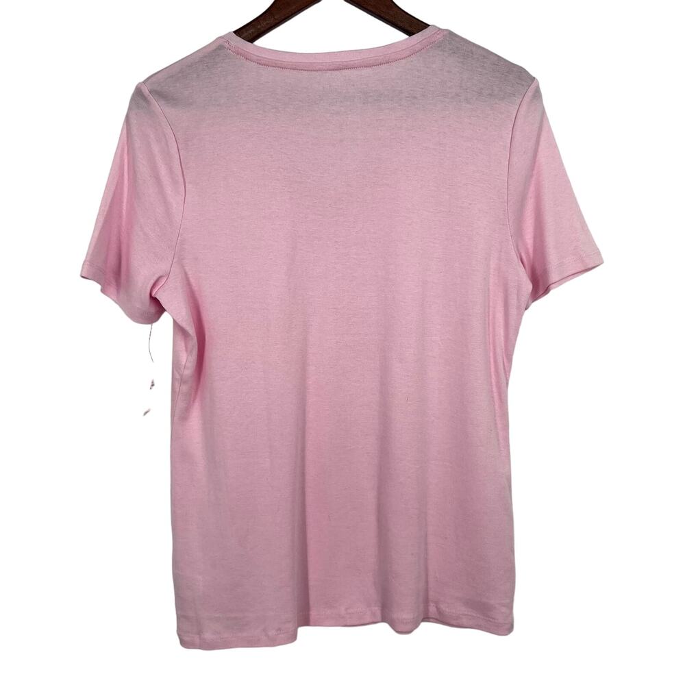 NEW NWT Talbots Sz Large (Snug Fit) The Talbots Tee Pink Blouse Shirt Top Mature - Picture 6 of 6